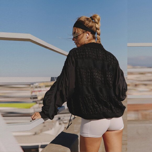 New Free People Movement Black Lace To Lace Jacket Size S - Picture 2 of 13